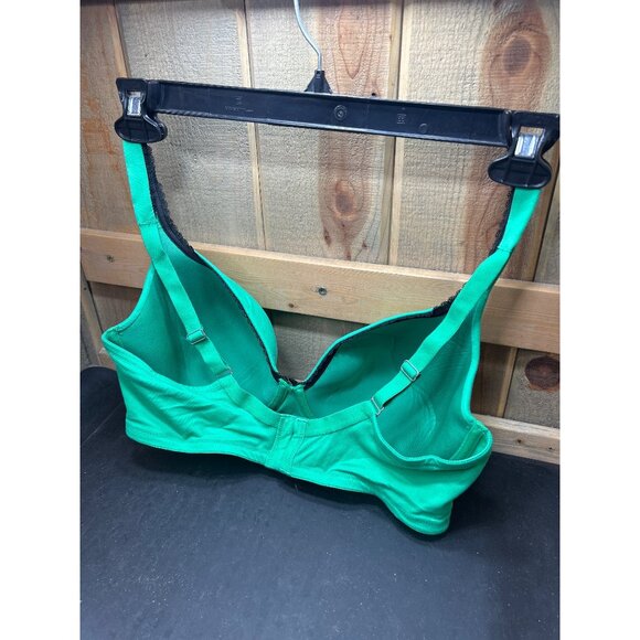 Victorias Secret Green Lined Perfect Coverage Bra 38D With Lace Trim Bow Detail - Picture 4 of 6